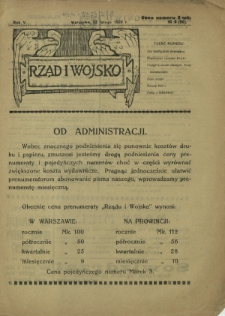 Rząd i Wojsko R. 5, Nr 8(86) (22 lutego 1920)