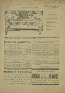 Rząd i Wojsko R. 5, Nr 19(97) (9 maja 1920)