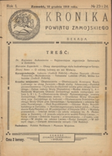 Kronika Powiatu Zamojskiego R. 1, nr 23 i 24 (10 grudz. 1918)