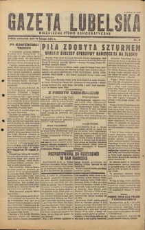 Gazeta Lubelska : niezależne pismo demokratyczne. 1945, nr 4 (15 lutego)