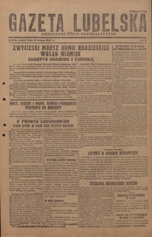Gazeta Lubelska : niezależne pismo demokratyczne. 1945, nr 5 (16 lutego)