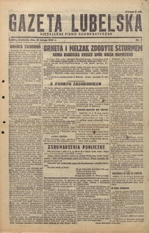 Gazeta Lubelska : niezależne pismo demokratyczne. 1945, nr 7 (18 lutego)