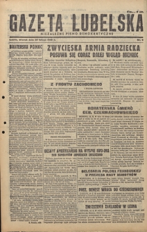 Gazeta Lubelska : niezależne pismo demokratyczne. 1945, nr 9 (20 lutego)