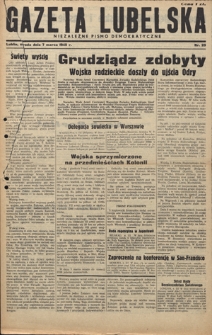 Gazeta Lubelska : niezależne pismo demokratyczne. 1945, nr 23 (7 marca)