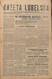 Gazeta Lubelska : niezależne pismo demokratyczne. 1945, nr 27 (11 marca)