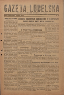 Gazeta Lubelska : niezależne pismo demokratyczne. 1945, nr 31 (15 marca)