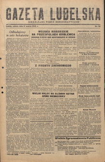 Gazeta Lubelska : niezależne pismo demokratyczne. 1945, nr 33 (17 marca)