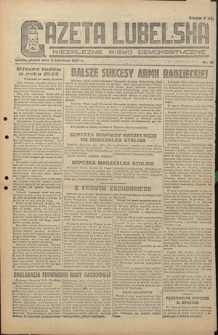 Gazeta Lubelska : niezależne pismo demokratyczne. 1945, nr 51 (6 kwietnia)