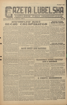 Gazeta Lubelska : niezależne pismo demokratyczne. 1945, nr 52 (7 kwietnia )