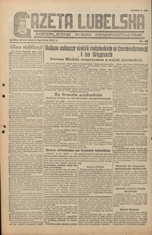 Gazeta Lubelska : niezależne pismo demokratyczne. 1945, nr 56 (11 kwietnia)
