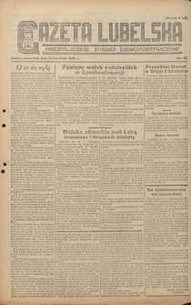 Gazeta Lubelska : niezależne pismo demokratyczne. 1945, nr 57 (12 kwietnia)