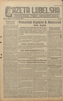 Gazeta Lubelska : niezależne pismo demokratyczne. 1945, nr 59 (14 kwietnia)