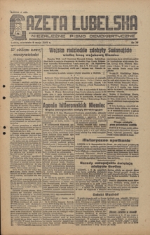 Gazeta Lubelska : niezależne pismo demokratyczne. 1945, nr 77 (6 maja)