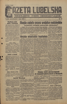 Gazeta Lubelska : niezależne pismo demokratyczne. 1945, nr 78 (7 maja)