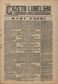 Gazeta Lubelska : niezależne pismo demokratyczne. 1945, nr 84 (13 maja)