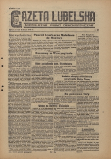 Gazeta Lubelska : niezależne pismo demokratyczne. 1945, nr 87 (16 maja)