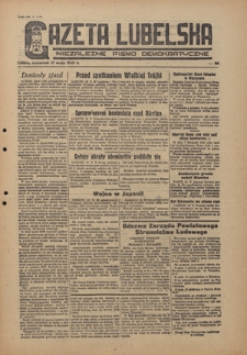 Gazeta Lubelska : niezależne pismo demokratyczne. 1945, nr 88 (17 maja)