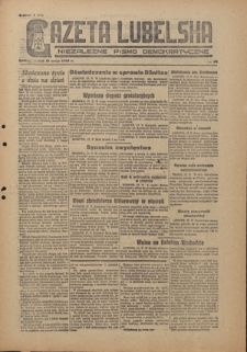 Gazeta Lubelska : niezależne pismo demokratyczne. 1945, nr 89 (18 maja)