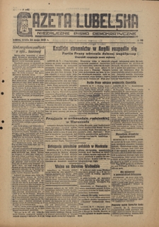 Gazeta Lubelska : niezależne pismo demokratyczne. 1945, nr 93 (23 maja)