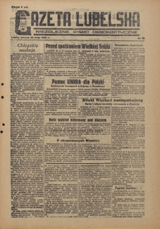 Gazeta Lubelska : niezależne pismo demokratyczne. 1945, nr 99 (29 maja)
