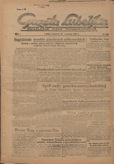 Gazeta Lubelska : niezależne pismo demokratyczne. R. 1, nr 212 (23 września 1945)