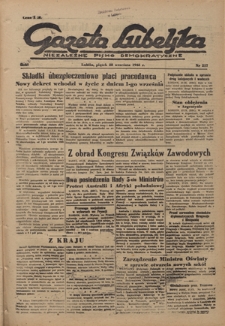 Gazeta Lubelska : niezależne pismo demokratyczne. R. 1, nr 217 (28 września 1945)
