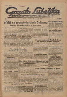 Gazeta Lubelska : niezależne pismo demokratyczne. R. 1, nr 219 (30 września 1945)