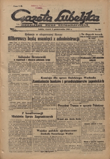 Gazeta Lubelska : niezależne pismo demokratyczne. R. 1, nr 221 (2 października 1945)
