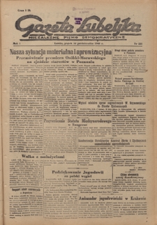 Gazeta Lubelska : niezależne pismo demokratyczne. R. 1, nr 231 (12 października 1945)