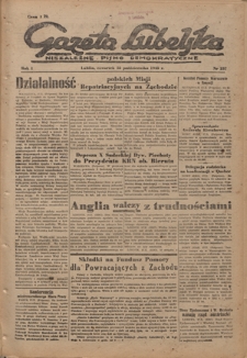 Gazeta Lubelska : niezależne pismo demokratyczne. R. 1, nr 237 (18 października 1945)