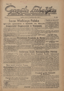 Gazeta Lubelska : niezależne pismo demokratyczne. R. 1, nr 238 (19 października 1945)