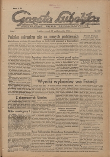 Gazeta Lubelska : niezależne pismo demokratyczne. R. 1, nr 242 (23 października 1945)
