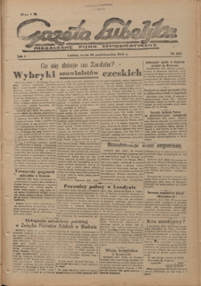 Gazeta Lubelska : niezależne pismo demokratyczne. R. 1, nr 243 (24 października 1945)