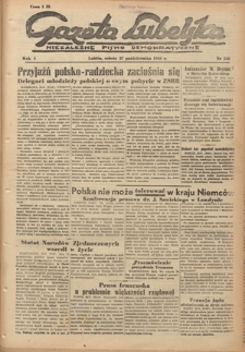 Gazeta Lubelska : niezależne pismo demokratyczne. R. 1, nr 246 (27 października 1945)