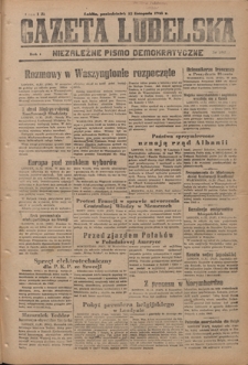 Gazeta Lubelska : niezależne pismo demokratyczne. R. 1, nr 262 (12 listopada 1945)