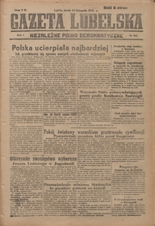 Gazeta Lubelska : niezależne pismo demokratyczne. R. 1, nr 264 (14 listopada 1945)