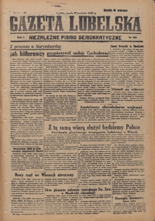 Gazeta Lubelska : niezależne pismo demokratyczne. R. 1, nr 285 (5 grudnia 1945)