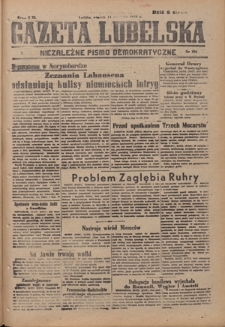 Gazeta Lubelska : niezależne pismo demokratyczne. R. 1, nr 291 (11 grudnia 1945)
