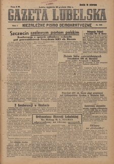 Gazeta Lubelska : niezależne pismo demokratyczne. R. 1, nr 303 (23 grudnia 1945)