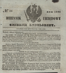 Dziennik Urzędowy Gubernii Lubelskiey 1846, Nr 16 (6/18 kwiec.)