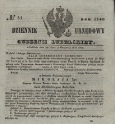 Dziennik Urzędowy Gubernii Lubelskiey 1846, Nr 31 (20 lip./1 sierp.)