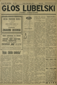 Głos Lubelski : pismo codzienne. R. 16, nr 195 (20 lipca 1929)