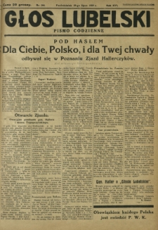 Głos Lubelski : pismo codzienne. R. 16, nr 204 (29 lipca 1929)