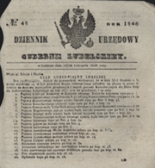 Dziennik Urzędowy Gubernii Lubelskiey 1846, Nr 48 (16/28 list.)