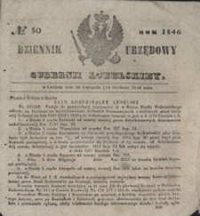 Dziennik Urzędowy Gubernii Lubelskiey 1846, Nr 50 (30 list./12 grudz.)