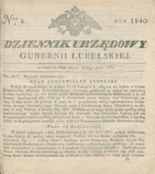 Dziennik Urzędowy Gubernii Lubelskiey 1840, Nr 8 (10/22 luty)