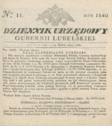 Dziennik Urzędowy Gubernii Lubelskiey 1840, Nr 11 (2/14 marz.)