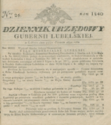 Dziennik Urzędowy Gubernii Lubelskiey 1840, Nr 26 (15/27 czerw.)