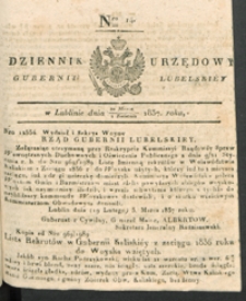 Dziennik Urzędowy Gubernii Lubelskiey 1837, Nr 14 (20 marz./1 kwiec.)