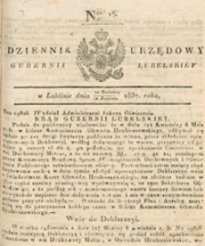 Dziennik Urzędowy Gubernii Lubelskiey 1837, Nr 17 (10/22 kwiec.)